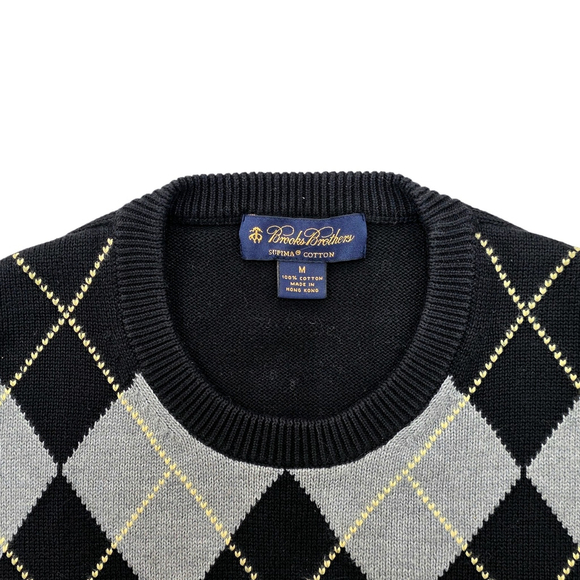 Ivy League Brooks Brothers Argyle Supima Cotton Sweater Men’s Medium - Picture 5 of 12